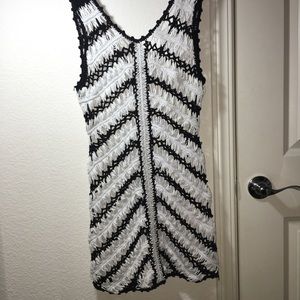 black & white bathing suit cover dress